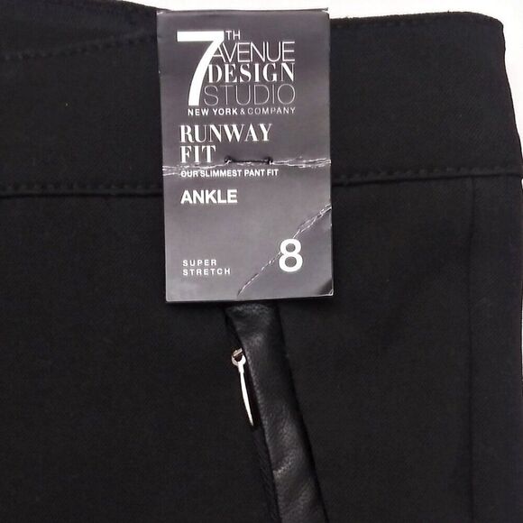 NEW YORK & COMPANY Stretch Dress Pants 7th Avenue Runway Fit Slacks Black 8 NWT - Picture 8 of 9